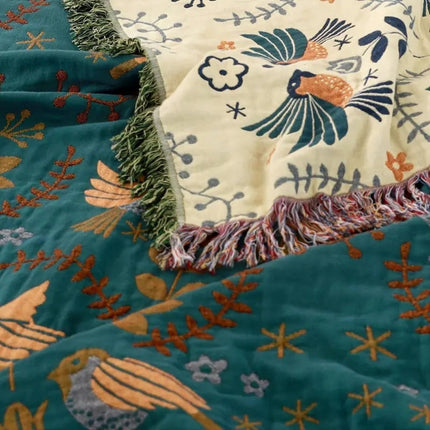Cooling Throw Blanket with Reversible Design | Soft Cotton Layer for Stylish Home Decor