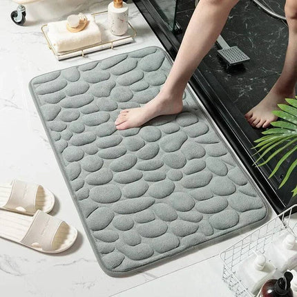 Water-Absorbent Pebble Bath Rug | Natural Stone Design for Ultimate Comfort