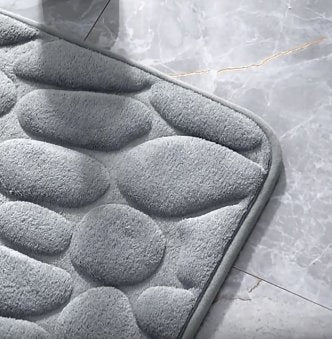 Water-Absorbent Pebble Bath Rug | Natural Stone Design for Ultimate Comfort