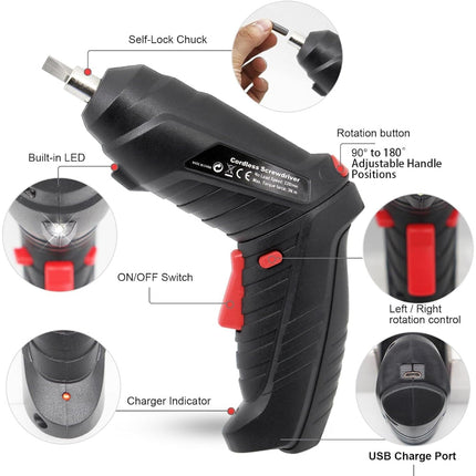 Cordless Electric Drill and Screwdriver with Compact Design | 2-in-1 Tool for DIY Projects and Home Repairs