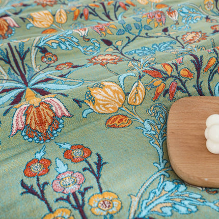 Reversible Cotton Throw Blanket with Floral Design | Soft Woven Quilt for Year-Round Comfort and Home Decor