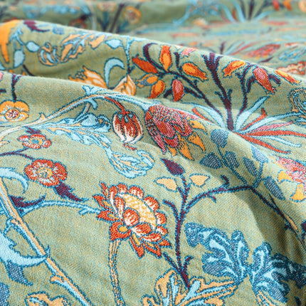 Reversible Cotton Throw Blanket with Floral Design | Soft Woven Quilt for Year-Round Comfort and Home Decor