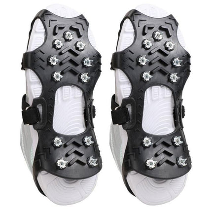 Non-Slip Crampons with 11 Stainless Steel Teeth | Stretch Slip-On Design for Safe Winter Walking and Hiking