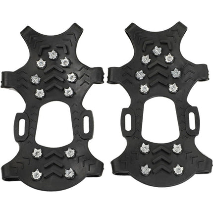 Non-Slip Crampons with 11 Stainless Steel Teeth | Stretch Slip-On Design for Safe Winter Walking and Hiking