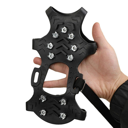 Non-Slip Crampons with 11 Stainless Steel Teeth | Stretch Slip-On Design for Safe Winter Walking and Hiking