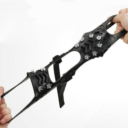 Non-Slip Crampons with 11 Stainless Steel Teeth | Stretch Slip-On Design for Safe Winter Walking and Hiking