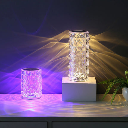 Crystal Night Light, 16 Color Changing Bedside Lamp with Soft Warm Glow for Bedrooms, Shelves and Desks