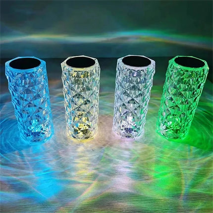 Crystal Night Light, 16 Color Changing Bedside Lamp with Soft Warm Glow for Bedrooms, Shelves and Desks