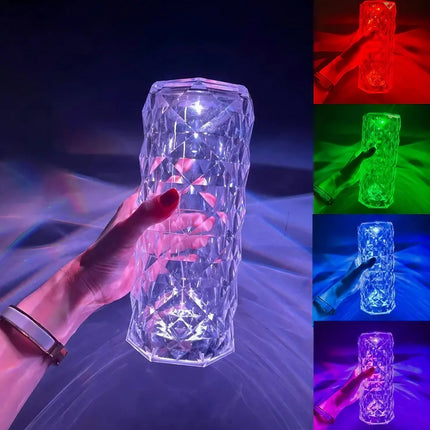 Crystal Night Light, 16 Color Changing Bedside Lamp with Soft Warm Glow for Bedrooms, Shelves and Desks