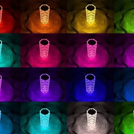 Crystal Night Light, 16 Color Changing Bedside Lamp with Soft Warm Glow for Bedrooms, Shelves and Desks
