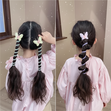 Butterfly Spiral Hair Bands with Gentle Hold | Colorful Ties for Everyday Styles and Playdates