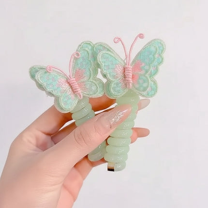 Butterfly Spiral Hair Bands with Gentle Hold | Colorful Ties for Everyday Styles and Playdates