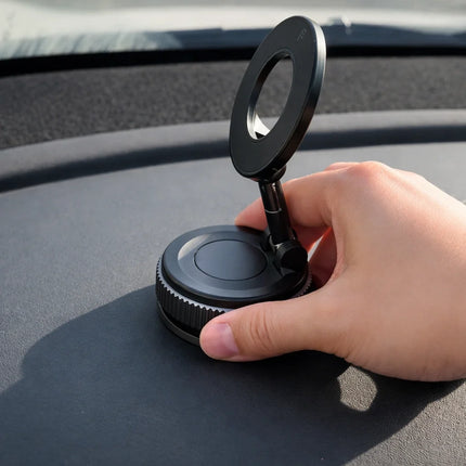 Magnetic Car Phone Holder for Navigation, Twist-Lock Vacuum Suction Base with 360 Degree Rotating Dashboard Mount