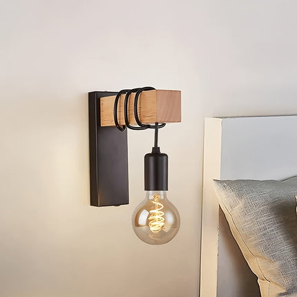 Modern Industrial Wall Sconce with E27 Base & Metal Finish | Versatile Lighting for Bedrooms and Hallways