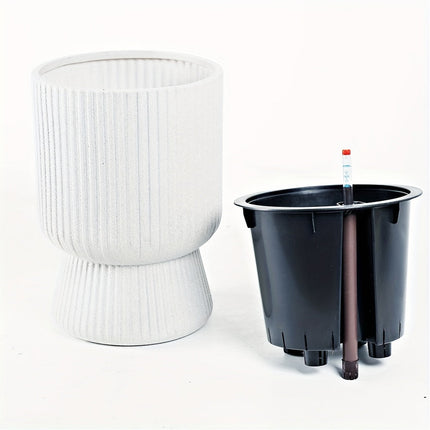 Self-Watering Flower Pot with Water Level Indicator | Elegant Wine Glass Design for Effortless Plant Care