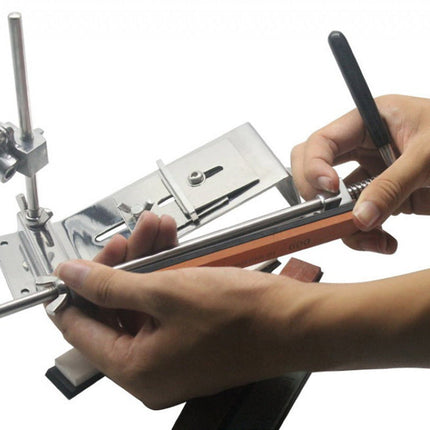 Knife Sharpening System with Coarse and Fine Stones, Fixed Angle Sharpener for Kitchen and Hunting Knives