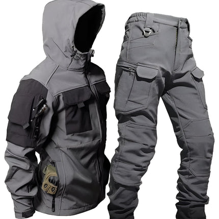 Men's Tactical Outdoor Jacket and Pants Set with Multi-Pocket Design | Rugged Support for Harsh Environments