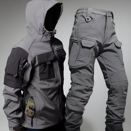 Men's Tactical Outdoor Jacket and Pants Set with Multi-Pocket Design | Rugged Support for Harsh Environments