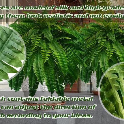 Artificial Boston Ferns Set of 18, Outdoor Artificial Plants – image 8
