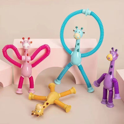 Giraffe Fidget Toy Set with Bendy Twistable Arms and Legs, Battery Free Travel Fidget Toys for Kids and Adults