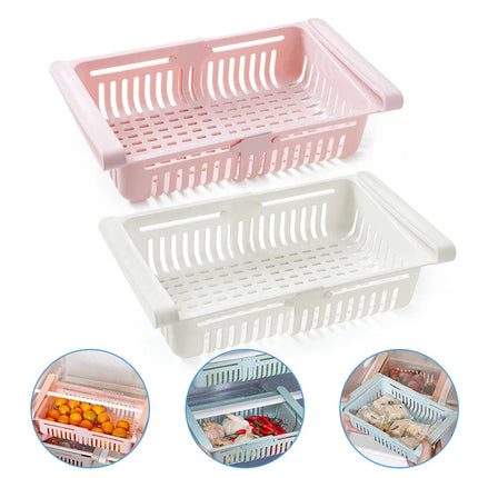 Refrigerator Storage Rack with Adjustable Shelves | Space-Saving Organizer for Efficient Food Storage