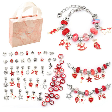 DIY Jewelry Making Kit with Colorful Beads, Charms and Adjustable String for Kids and Teen Crafters