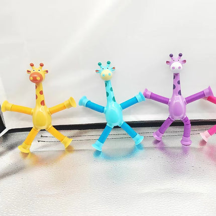 Giraffe Fidget Toy Set with Bendy Twistable Arms and Legs, Battery Free Travel Fidget Toys for Kids and Adults