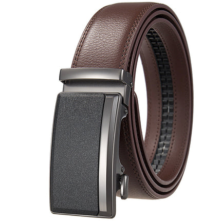 Ratchet Belt for Men, No Hole Micro Adjustable Dress Belt with 5 Buckle Styles, Lengths 43 to 51 Inches