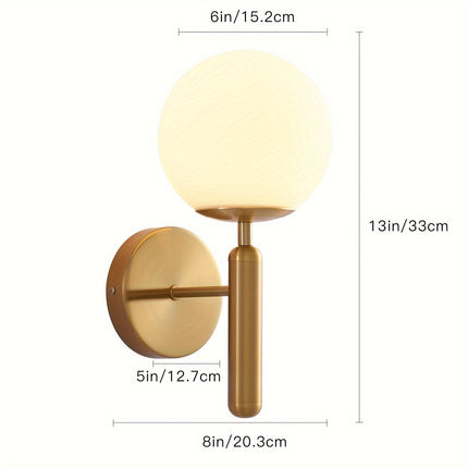 Modern Glass Wall Sconce with Polished Metal Finish | Soft Ambient Lighting for Bedrooms and Hallways