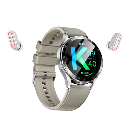 Smartwatch with Built-In Wireless Earbuds, 10 Sport Modes, Heart Rate and Blood Oxygen Monitoring, Call Noise Reduction