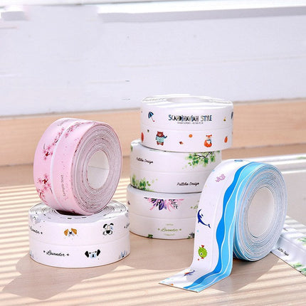 Waterproof Sealing Tape for Sink and Bathtub Corners, Self Adhesive Kitchen and Bath Seam Strip, 7 Patterns