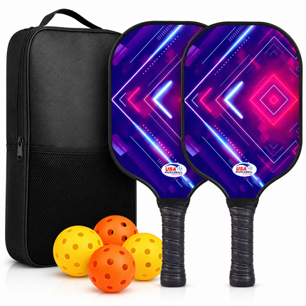Pickleball Paddle Set with Lightweight Graphite Paddles & Balls | Complete Set for Easy Play and Comfort