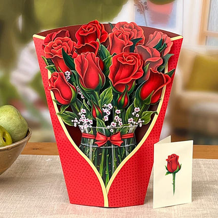 3D Pop-Up Flower Bouquet Greeting Card, 18 Flower Designs, Long-Lasting Keepsake Blooms, Gift for Birthdays and All Occasions