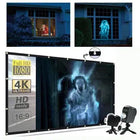 Holographic Projector, Halloween Window Projector with Rear Projection Screen and 12 Videos