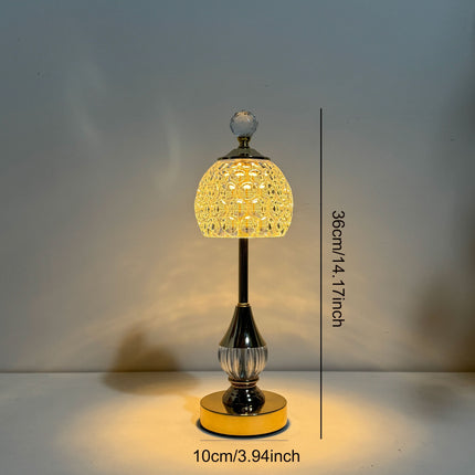 Crystal Touch Table Lamp with Adjustable Brightness | Rechargeable LED Light for Modern Elegance and Ambience