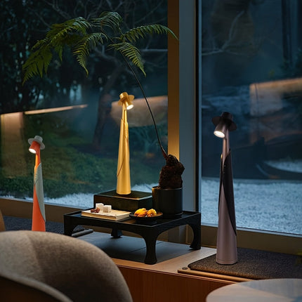 Rechargeable LED Desk Lamp with Touch Control | Artistic Modern Design for Soft Ambient Lighting