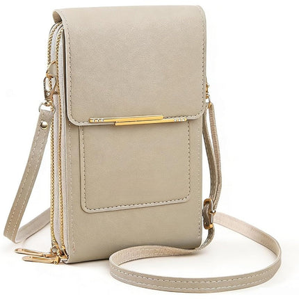 RFID Blocking Wallet Crossbody Phone Bag, Anti Theft Phone Wallet with Touchscreen Window, Small Travel Crossbody Bag