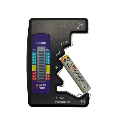 Battery Tester Tool with Digital Display & Quick Read Function | Essential for All Battery Types