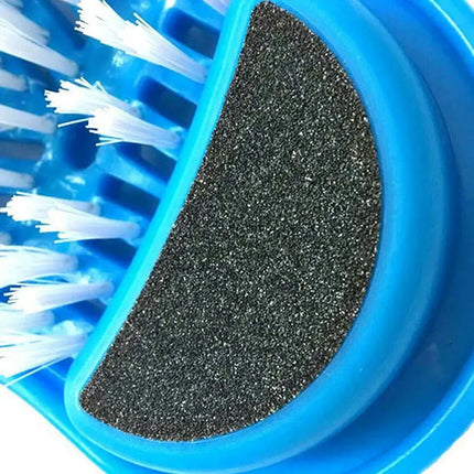 Shower Foot Scrubber Slipper with Bristles and Oval Grinding Stone for Washing and Exfoliating Feet