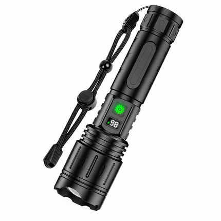 Rechargeable LED Tactical Flashlight with 100,000 Lumens | Durable Aluminum for Outdoor Adventure