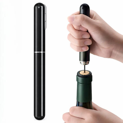 Air Pressure Wine Bottle Opener with Needle and Pump Action, Cork Remover That Keeps Corks Intact, Black or Red