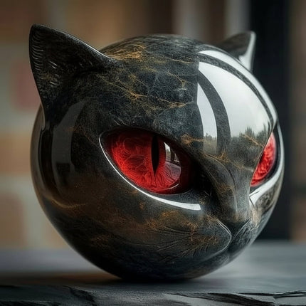 Decorative Cat Sculpture with Glossy Finish | Unique Accent for Modern Home Decor