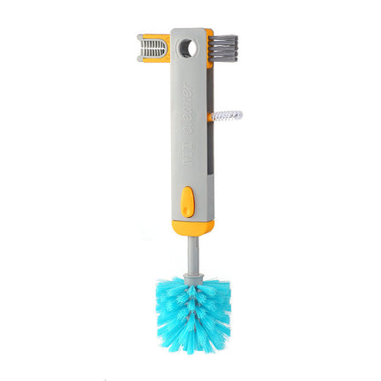 Bottle and Cup Cleaning Brush Set, Silicone Cup Mouth Brush and Twisted Groove Brush, Hanging Quick-Dry Design, Blue or Grey