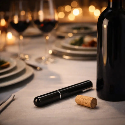 Air Pressure Wine Bottle Opener with Needle and Pump Action, Cork Remover That Keeps Corks Intact, Black or Red