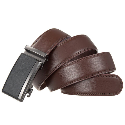 Ratchet Belt for Men, No Hole Micro Adjustable Dress Belt with 5 Buckle Styles, Lengths 43 to 51 Inches