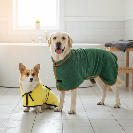 Dog Drying Coat with Adjustable Fit for Quick Water Absorption | Comfortable Towel for Bathing and Travel