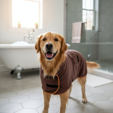 Dog Drying Coat with Adjustable Fit for Quick Water Absorption | Comfortable Towel for Bathing and Travel