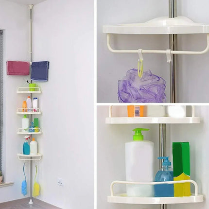 Telescopic Bathroom Storage Rack with Adjustable Shelves | Space-Saving Organizer for Clutter-Free Bathrooms