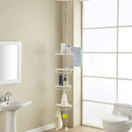 Telescopic Bathroom Storage Rack with Adjustable Shelves | Space-Saving Organizer for Clutter-Free Bathrooms