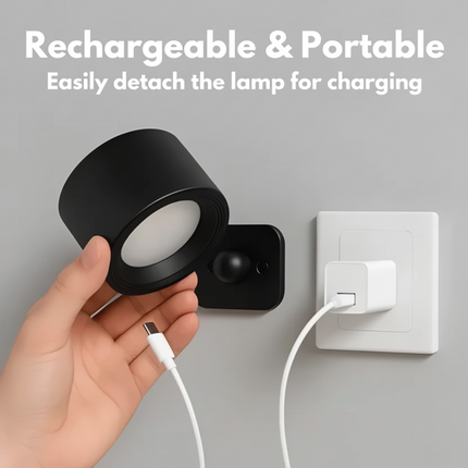 Rechargeable LED Wall Light with 360° Adjustable Magnetic Mount | Customizable Lighting with Three Brightness Levels